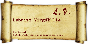Labritz Virgília névjegykártya